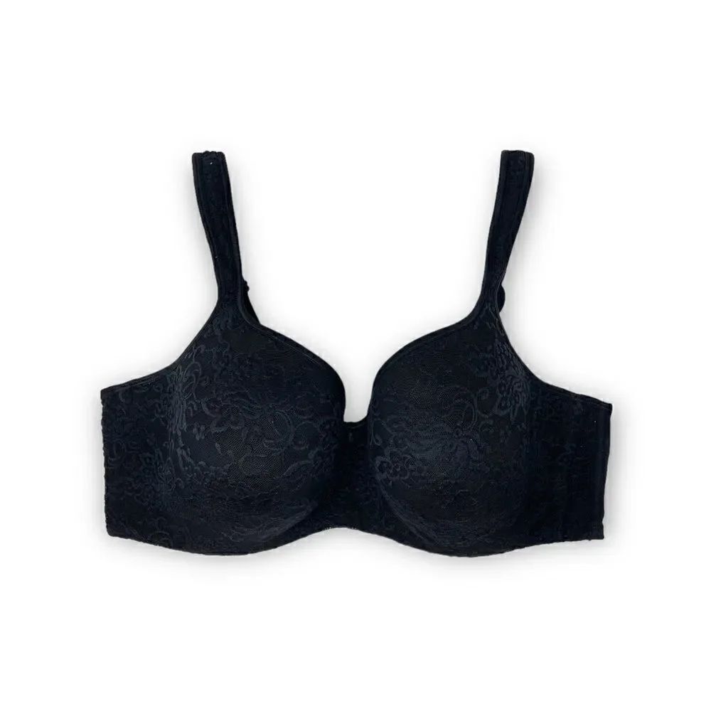 Lane Bryant Cacique Black Lace Overlay Full Coverage Underwire Bra Women Sz 42DD